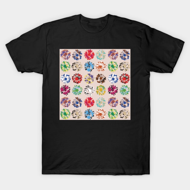 Vibrant summer flowers silhouettes T-Shirt by likapix